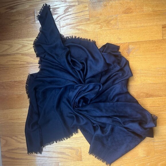 Gucci Midnight Blue Monogram Scarf - Picture 3 of 7